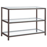 Coaster Trini Sofa Table with Glass Shelf Black Nickel Model 720229